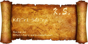 Kéri Sára névjegykártya